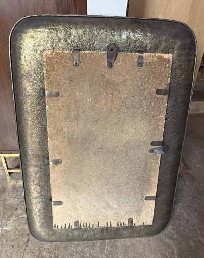 Angelo Bragalini Hammered Nickel Plated Copper Mirror by Angelo Bragalini Italy 1960