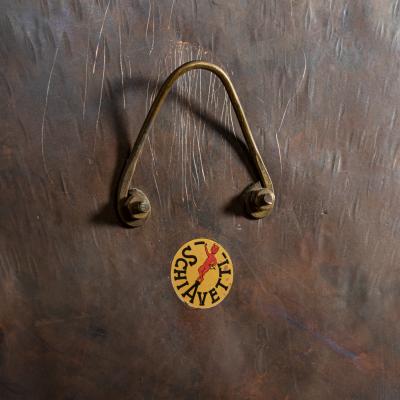 Angelo Bragalini Round Mirror In Copper