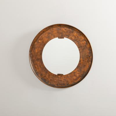 Angelo Bragalini Round Mirror In Copper