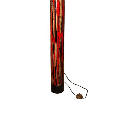 Angelo Brotto 1950S FLOOR LAMP ART ENAMEL ON METAL ACRYLIC SHADE BY ANGELO BROTTO