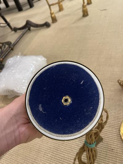 Angelo Brotto 1960s Bronze and wood table lamps by Angelo Brotto