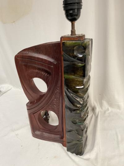 Angelo Brotto 1960s brutalist table lamp attributed to Angelo Brotto