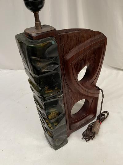 Angelo Brotto 1960s brutalist table lamp attributed to Angelo Brotto
