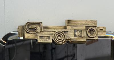 Angelo Brotto Angelo Brotto Gilt Metal Wall Mirror 1970s