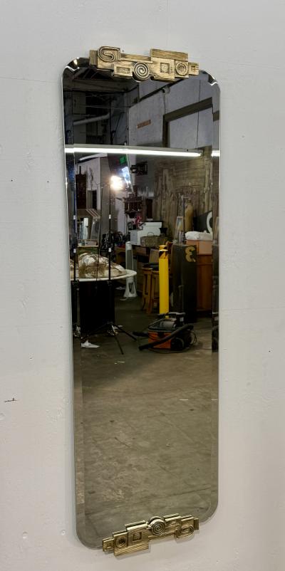 Angelo Brotto Angelo Brotto Gilt Metal Wall Mirror 1970s