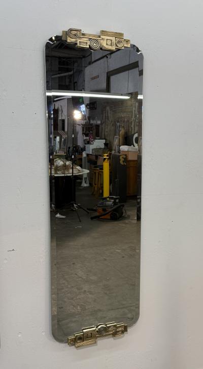 Angelo Brotto Angelo Brotto Gilt Metal Wall Mirror 1970s