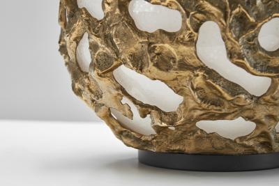Angelo Brotto Angelo Brotto Natalia Brass and Glass Table Lamp for Esperia Italy 1970s
