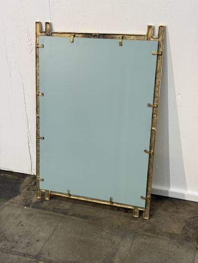 Angelo Brotto Angelo Brotto Sculptural Brass Mirror Italy 1970s