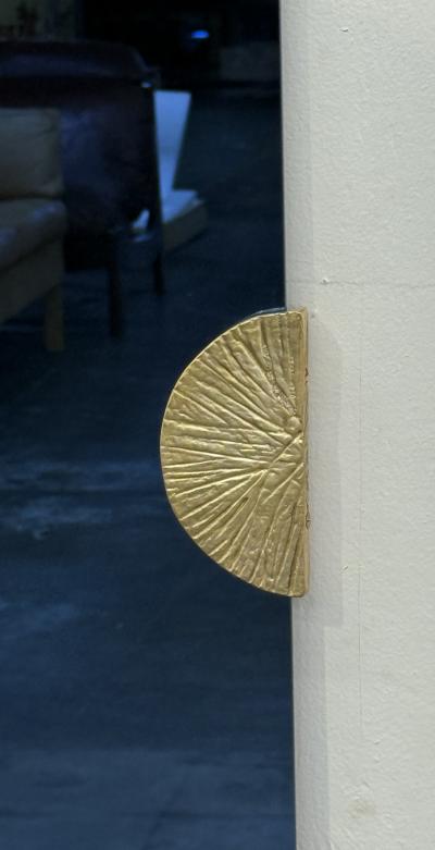 Angelo Brotto Blue Glass Wall Mirror by Angelo Brotto Italy 1970s