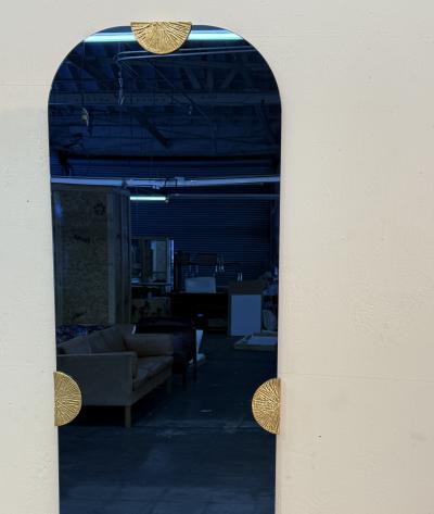 Angelo Brotto Blue Glass Wall Mirror by Angelo Brotto Italy 1970s