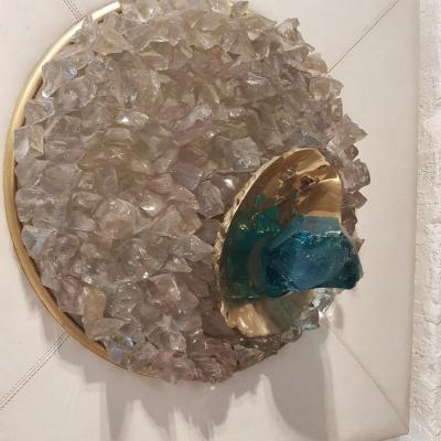 Angelo Brotto Mid Century crystal and brass wall sconce by Angelo Brotto 1914 2002 