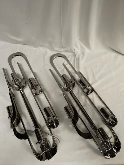 Angelo Brotto Pair of 1970s 5 lights brutalist sconces attributed to Angelo Brotto