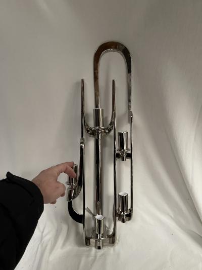 Angelo Brotto Pair of 1970s 5 lights brutalist sconces attributed to Angelo Brotto