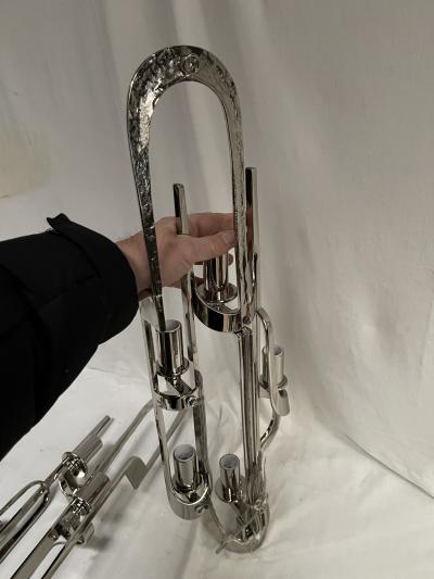 Angelo Brotto Pair of 1970s 5 lights brutalist sconces attributed to Angelo Brotto