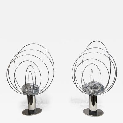 Angelo Brotto Pair of Angelo Brotto Sculptural Table Lamps