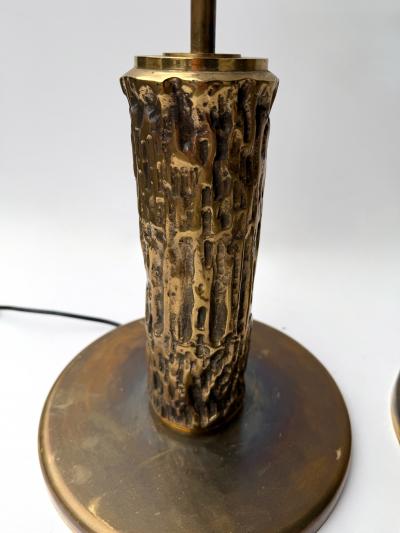 Angelo Brotto Pair of Brass Sculpture Lamps by Angelo Brotto for Esperia Italy 1980s