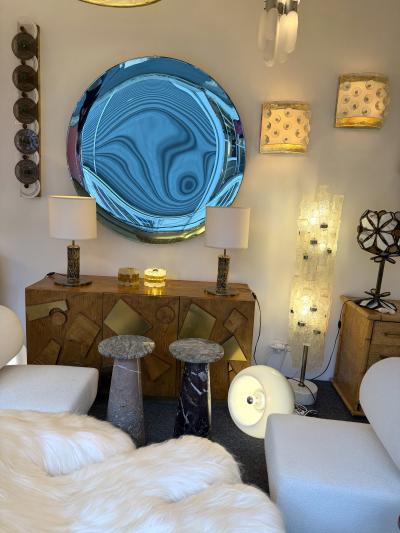 Angelo Brotto Pair of Brass Sculpture Lamps by Angelo Brotto for Esperia Italy 1980s