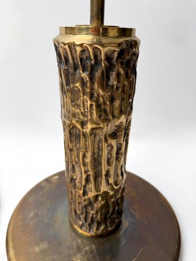 Angelo Brotto Pair of Brass Sculpture Lamps by Angelo Brotto for Esperia Italy 1980s