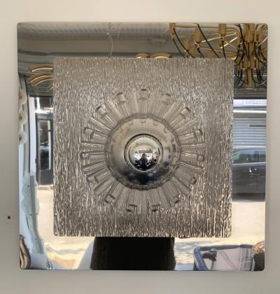 Angelo Brotto Pair of Stainless Steel Lucite Sconces by A Brotto for Esperia Italy 1970