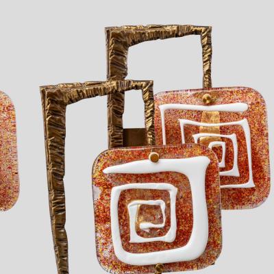 Angelo Brotto Pair of sculptural wall lights by Angelo Brotto for Esperia