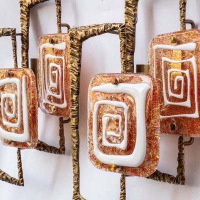 Angelo Brotto Pair of sculptural wall lights by Angelo Brotto for Esperia