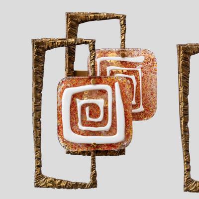 Angelo Brotto Pair of sculptural wall lights by Angelo Brotto for Esperia