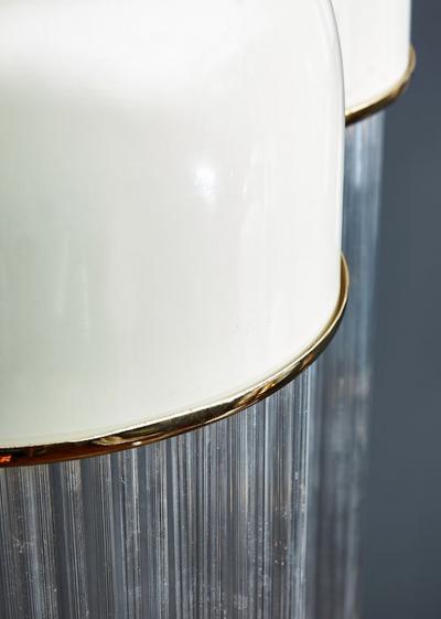 Angelo Brotto Vintage Angelo Brotto for Esperia Chandelier in Enameled Metal with Glass Rods