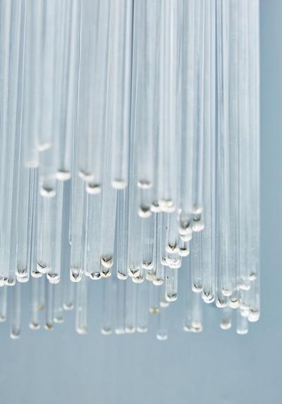 Angelo Brotto Vintage Angelo Brotto for Esperia Chandelier in Enameled Metal with Glass Rods