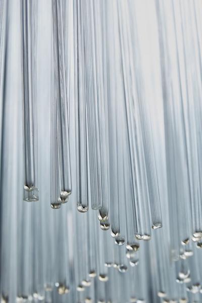 Angelo Brotto Vintage Angelo Brotto for Esperia Chandelier in Enameled Metal with Glass Rods