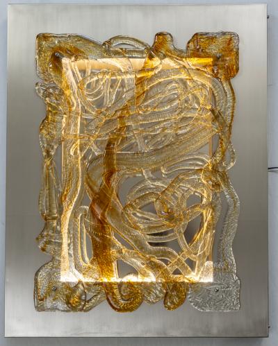 Angelo Brotto XX Century Italian Brutalist Illuminating Wall Art By Angelo Brotto