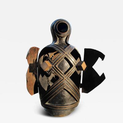 Angelo Canevari Canopo Anthropomorphic Bronze Sculpture with opening Elements