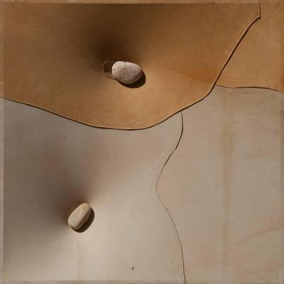 Angelo Canevari Mirabile Enchanting Leather and Stone Abstract Sculpture