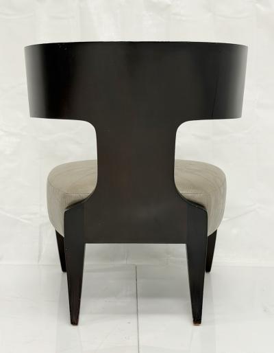 Angelo Donghia Donghia Klismos Slipper Chair in Mahogany Finished Maple and Leather