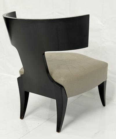 Angelo Donghia Donghia Klismos Slipper Chair in Mahogany Finished Maple and Leather