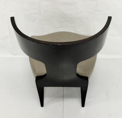 Angelo Donghia Donghia Klismos Slipper Chair in Mahogany Finished Maple and Leather