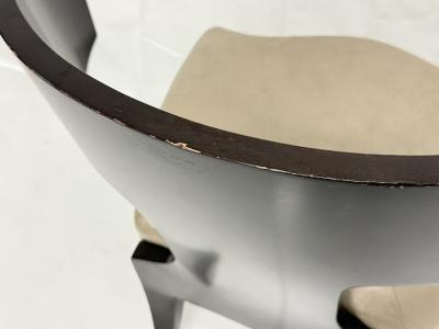 Angelo Donghia Donghia Klismos Slipper Chair in Mahogany Finished Maple and Leather