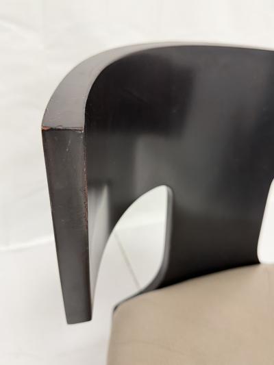 Angelo Donghia Donghia Klismos Slipper Chair in Mahogany Finished Maple and Leather