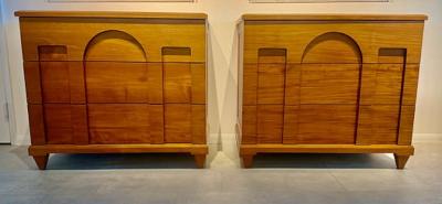 Angelo Donghia Pair of Italian Modern Teak Chests Angelo Donghia 1980s