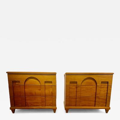 Angelo Donghia Pair of Italian Modern Teak Chests Angelo Donghia 1980s