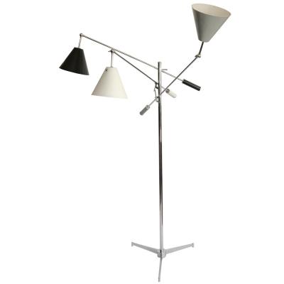 Angelo Lelii Early Angelo Lelli Arredulce Triennale Three Arm Floor Lamp Signed