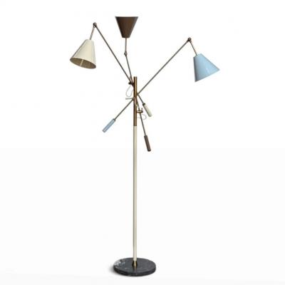 Angelo Lelii Triennale Floor Lamp by Arredoluce w Marble Base Italy 1950