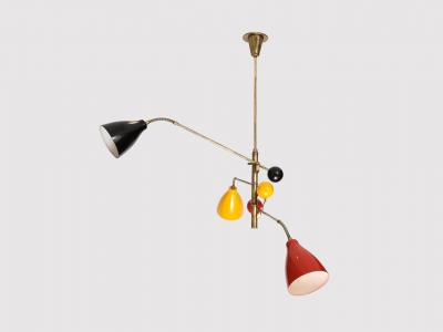 Angelo Lelli Lelii 3 Arm Ceiling Light by Angelo Lelii for Arredoluce