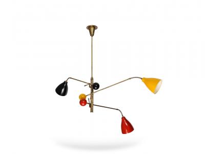 Angelo Lelli Lelii 3 Arm Ceiling Light by Angelo Lelii for Arredoluce