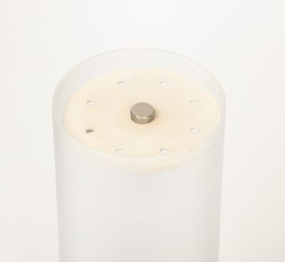 Angelo Lelli Lelii Angelo Lelii Arredoluce Large Nickel Frosted Opaline Glass Sconces Italy 