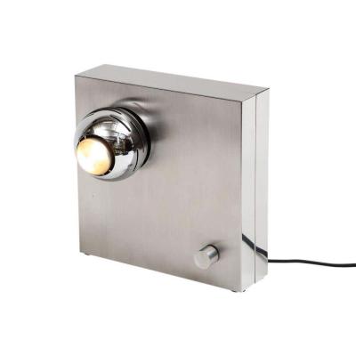 Angelo Lelli Lelii Angelo Lelii Arredoluce Table Lamp Stainless Steel Magnetic Eyeball Signed