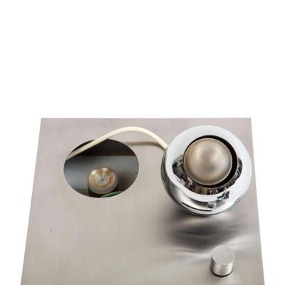 Angelo Lelli Lelii Angelo Lelii Arredoluce Table Lamp Stainless Steel Magnetic Eyeball Signed