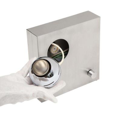 Angelo Lelli Lelii Angelo Lelii Arredoluce Table Lamp Stainless Steel Magnetic Eyeball Signed