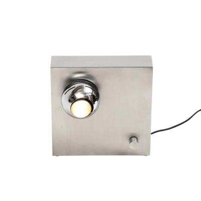 Angelo Lelli Lelii Angelo Lelii Arredoluce Table Lamp Stainless Steel Magnetic Eyeball Signed