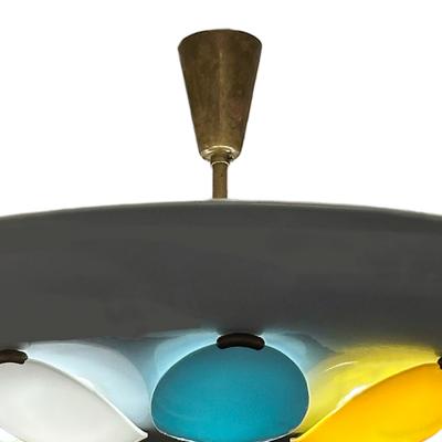 Angelo Lelli Lelii Angelo Lelii Model no 12452 Rare Whimsical Ceiling Light for Arredoluce 1955