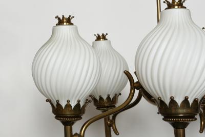 Angelo Lelli Lelii Angelo Lelii Nabore Corno for Arredoluce chandelier large